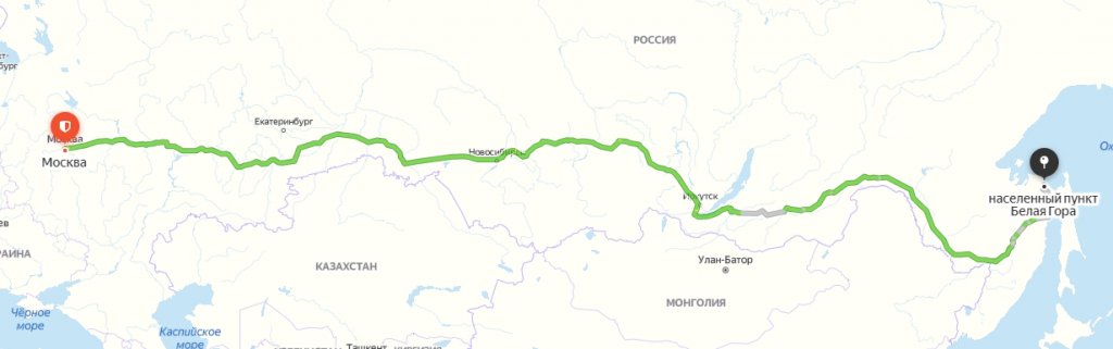 Доставка груза из Москвы на месторождение Белая Гора